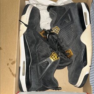 Jordan Black and Gold Sneakers with Air Cushioning